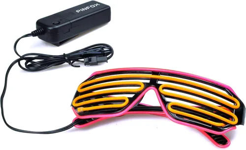 Miniatura 14 de Gafas de LED de Aqua Led de Neón electroluminiscentes para fiestas y disfraces modelo RB03., Púrpura + Azul
