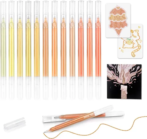 Miniatura 8 de Bolígrafos de gel con purpurina de 80 colores para libros de colorear para adultos y papel negro, punta fina suave de 0.039 in, gran capacidad