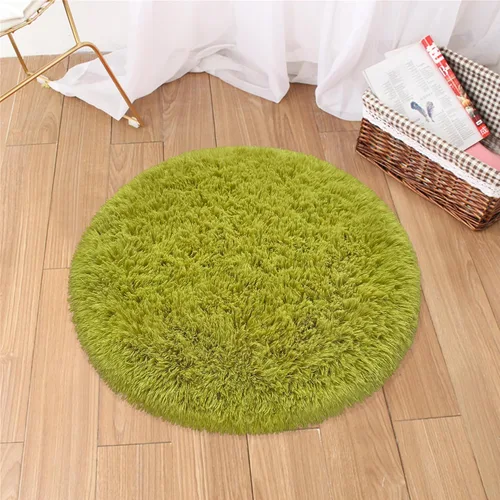 Miniatura 24 de Alfombra circular pequeña para dormitorio, 2 x 2 pies, color azul, para decoración de habitación de niños, redonda esponjosa para guardería