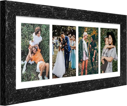 Miniatura 704 de Marcos de Fotos Collage de 13.5X15.5 con 7 Aberturas para Fotos de 4X6, Marco de Fotos Múltiples con Paspartú para Decoración de Pared, Grano
