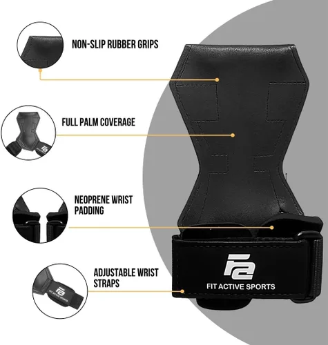 Miniatura 3 de Fit Active Sports Puños suaves de peso muerto para levantamiento de pesas, levantamiento de potencia, peso muerto, filas y dominadas, muñequeras