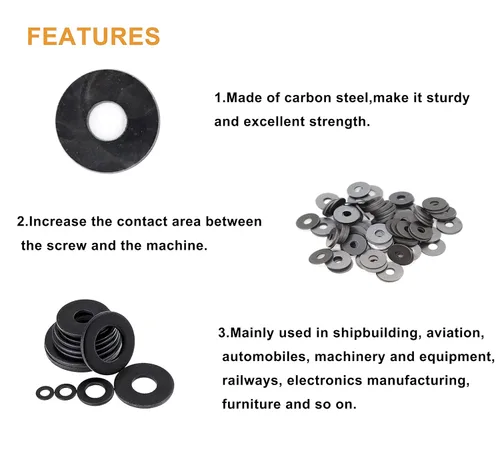Miniatura 3 de 100 piezas de arandelas planas M3 (DO=12mm, 1mm de grosor) negras grandes para guardabarros, grado 8, acero al carbono