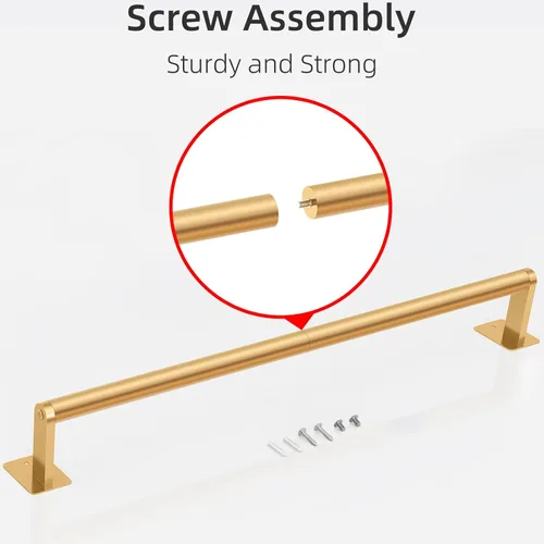 Miniatura 7 de Barra de Toalla de Baño, Toalleros de 24 Pulgadas para Pared de Baño Montado, Organizador de Toalla de Mano de Baño Resistente, Accesorios de Dorado