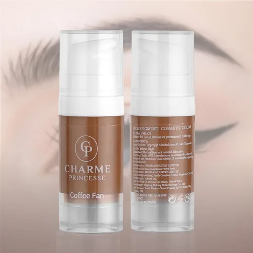 Miniatura 7 de Charme Princesse Pigmento Tinta Permanente Micropigmento Cosmético Pigmento Delineador de Ojos de Cejas Labios Cosmético Ventilador de Café Pigmento