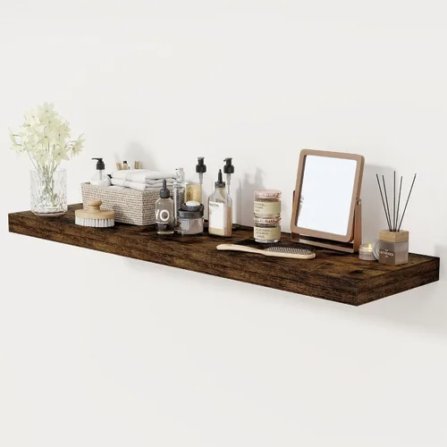 Miniatura 51 de Fun Memories - Estante flotante de 12 pulgadas, estantes de pared de madera rústica para decoración de pared y almacenamiento, estante flotante