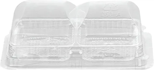 Miniatura 16 de Restaurantware Thermo Tek - Contenedores de postre de 5.3 x 2.6 x 1.8 pulgadas, 100 compartimentos duales transparentes para llevar, con tapa