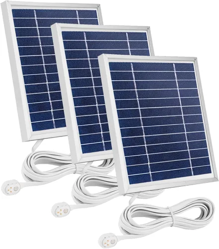 Paquete de 3 cargadores de panel solar compatibles con Arlo Pro 5S 2K/Arlo Pro 4/Arlo Pro 3/Arlo Ultra 2/Arlo Ultra/Go 2, con cable de carga Plateado
