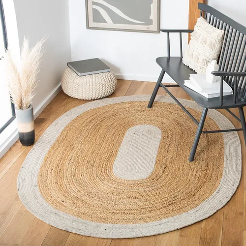Miniatura 11 de SAFAVIEH Braided Collection BRD910B - Alfombra redonda de yute reversible de 3 pies, color beige y natural, hecha a mano