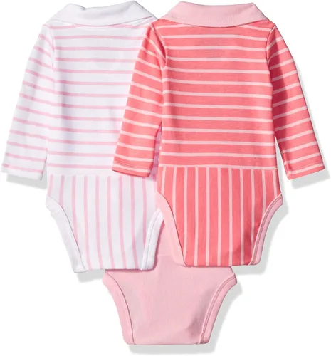 Miniatura 2 de Hanes baby-boys Ultimate Baby Flexy 3 Pack Long Sleeve Polo Bodysuits