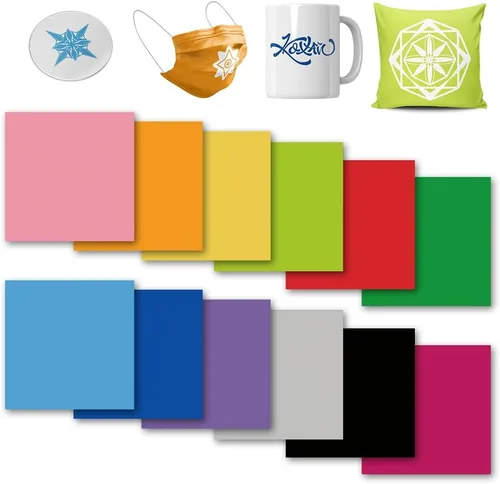 Miniatura 6 de Hojas de transferencia negras, 10 piezas de 12 x 12 pulgadas, papel de sublimación preimpreso de color liso sólido para tazas de prensa de calor