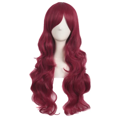 Miniatura 9 de MapofBeauty - Encantadora peluca larga y rizada para mujer, 28 pulgadas (70 cm), negro