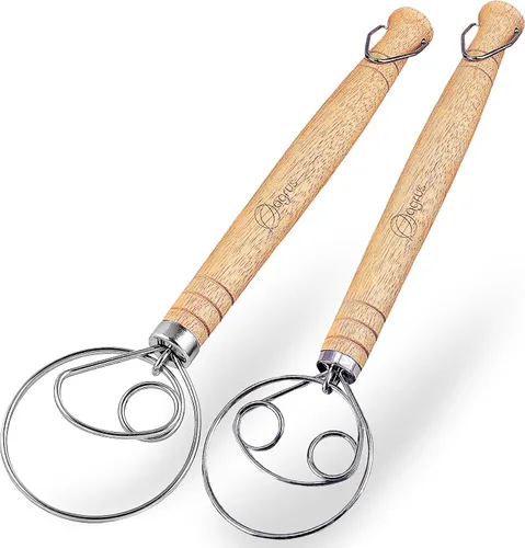 Miniatura 10 de Batidor de masa danés, herramientas para hacer pan, gancho de masa danés, batidora de masa de pan a mano, batidor de masa de pan para pastelería