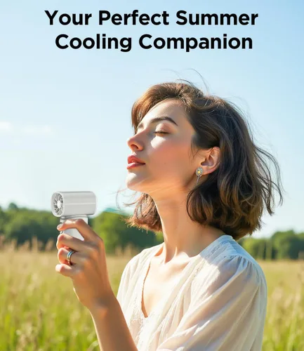 Miniatura 7 de Ventilador de mano portátil, mini ventilador turbo ajustable de 100 velocidades, batería recargable de 6000 mAh, diseño de bolsillo personal