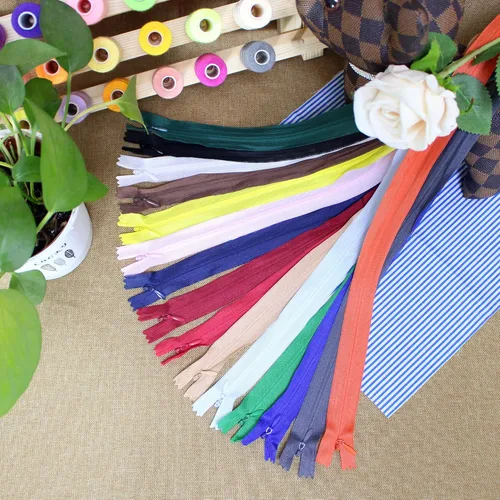 Miniatura 5 de 30 piezas de 23 pulgadas con cremallera invisible de seda con cinta de encaje cerrada, vestido de costura para faldas, vestidos de colores surtidos