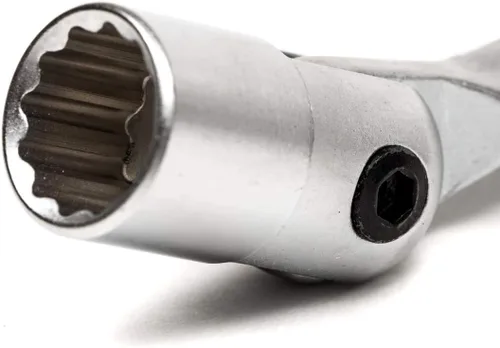 Miniatura 2 de URREA Llave de cabeza flexible de 12 puntos, llave combinada de cabeza flexible de 0.551 in con extremo de caja de trinquete y extremo abierto fijo