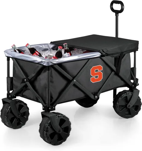 Miniatura 18 de PICNIC TIME NCAA Adventure Wagon Elite - Carro de playa plegable todo terreno con ruedas grandes, tapa superior de mesa y forro suave para enfriar