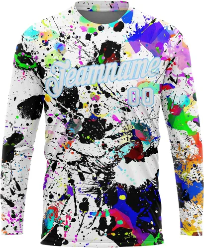 Miniatura 43 de Camisetas de manga larga para hombre, diseño de hip hop, estampado gráfico, informal, manga larga, graffiti, teñido anudado, camiseta