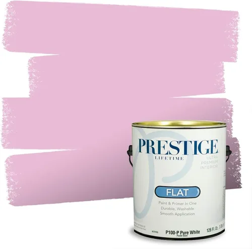 Miniatura 62 de Prestige Paints E100-T-SW6591 Pintura exterior e imprimación en uno, 1 galón, plano, combinación comparable de Sherwin Williams Amaryllis, 1 galón