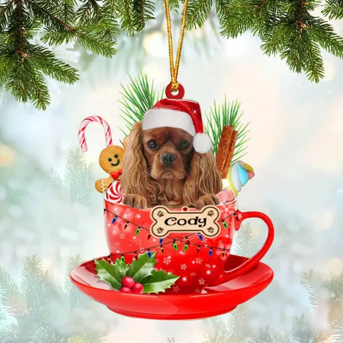 Miniatura 85 de NAZENTI Adorno personalizado de Alaskan Malamute en taza roja, adorno de Navidad personalizado para perros amantes de las mascotas, colgante