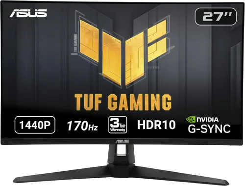 ASUS TUF GAMING 27 "2K HDR Monitor (VG27AQ1A) - WQHD (2560 x 1440), IPS, 170Hz (soportes 144Hz), 1MS, desenfoque de movimiento extremo, altavoz,