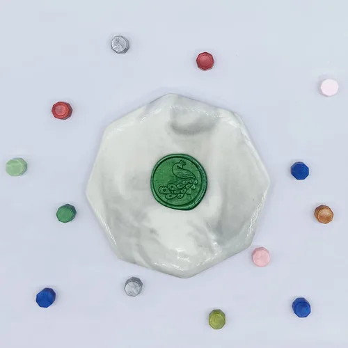 Miniatura 7 de 200 cuentas de sello de cera verde metálico, cuentas de sello de cera de Navidad verde pino a granel para invitaciones de boda, sello de cera