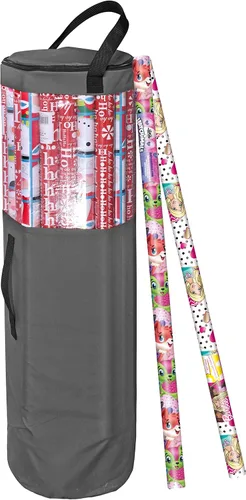Miniatura 3 de Bolsa de almacenamiento de papel de regalo, organizador de papel de regalo debajo de la cama para almacenar múltiples rollos de papel de regalo, Gris
