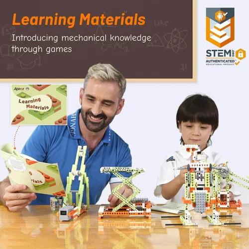 Miniatura 5 de Apitor Kits Robot E STEM - Incluye organizador de almacenamiento grande, juguetes de construcción eléctricos 14 en 1 con materiales de aprendizaje