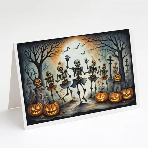 Miniatura 25 de Caroline's Treasures DAC2223GCA7P - Tarjetas de felicitación y sobres de Halloween espeluznantes de gato negro, paquete de 8 tarjetas en blanco