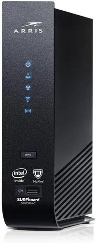 ARRIS SURFboard (32 x 8) DOCSIS 3.0 Cable módem Plus AC1750 router Wi-Fi de doble banda, certificado para Comcast Xfinity, Spectrum, Cox y más