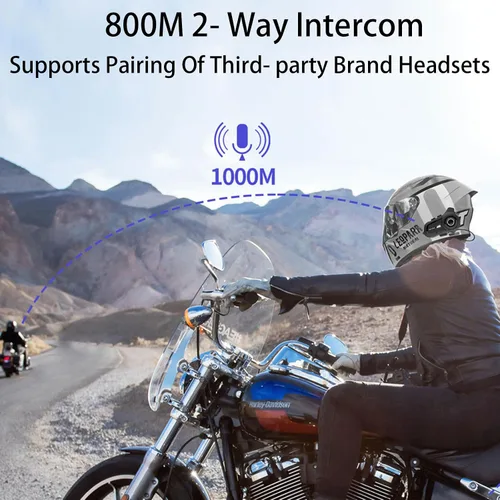 Miniatura 2 de Auriculares Bluetooth para casco S2, 2,624.7 ft, 2 conductores, auriculares de intercomunicación con auriculares de intercomunicación con sonido CVC