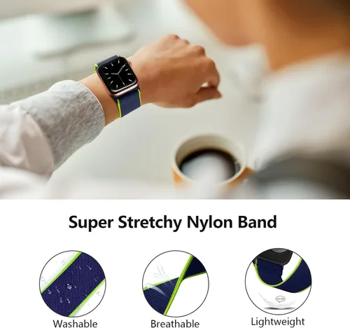 Miniatura 2 de Paquete de 4 correas elásticas Solo Loop compatibles con Apple Watch de 1.496 pulgadas, 1.575 pulgadas, 1.614 pulgadas, 1.654 pulgadas, 1.732
