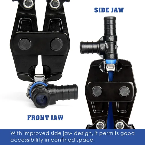 Miniatura 3 de iCrimp Herramienta de cincha PEX para abrazadera de acero inoxidable, sujeción vertical y paralela de 3/8 pulgadas a 1 pulgada -CRP650