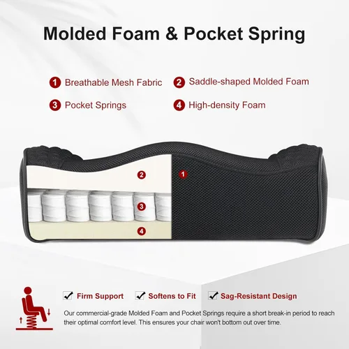 Miniatura 6 de EXCEBET Silla de oficina grande y alta de 400 libras de ancho, silla de oficina ejecutiva de cuero con respaldo alto con soporte lumbar, sillas