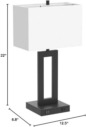 Miniatura 10 de TOBUSA Juego de 2 lámparas de mesa de 28 pulgadas de alto para salas de estar, modernas lámparas de mesa negras con control táctil para dormitorio