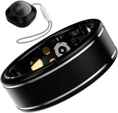 Anillo Rastreador de Actividad para Hombres – Anillo Inteligente con Monitor de Frecuencia Cardíaca, SpO2, Presión Arterial, Monitoreo del Sueño,