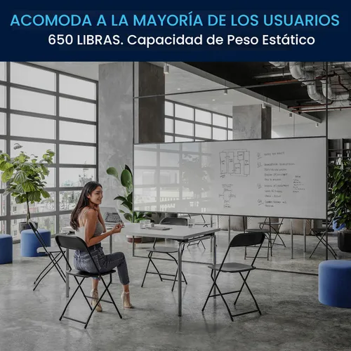 Miniatura 10 de Flash Furniture Hercules - Juego de 10 sillas plegables de plástico resistentes para interiores y exteriores, sillas apilables comerciales plegables