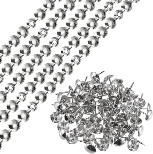 Miniatura 8 de uxcell 10 tiras de tachuelas de tapicería, adornos decorativos brillantes de 3.3 ft para sofá, cabecero, silla, muebles con clavos de tapicería