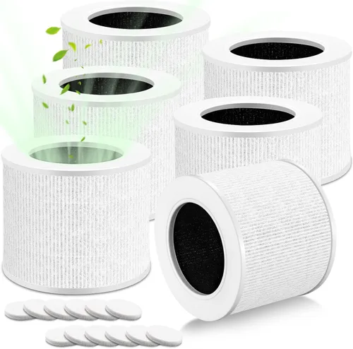 6 paquetes de filtro de repuesto Core Mini para purificador de aire LEVOIT, filtros 3-en-1 de grado H13 compatibles con LEVOIT Air Purifier Core 6