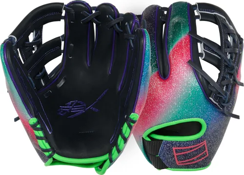 Miniatura 23 de Rawlings Guante de béisbol REV1X Negro/dorado 2 piezas de tela sólida