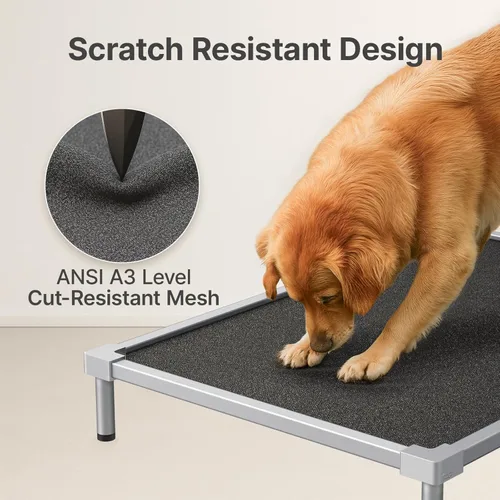Miniatura 2 de Cama elevada para perros de tamaño mediano, aleación de aluminio a prueba de masticación, suministros resistentes para perros, cuna elevada