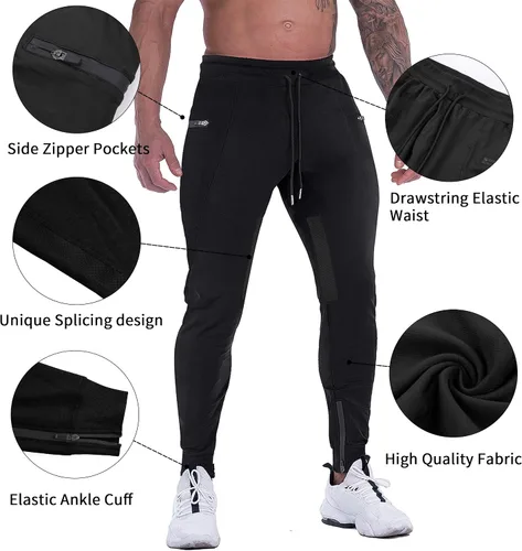 Miniatura 4 de MAIKANONG Pantalones deportivos para hombre, pantalones cónicos, informales, para entrenamiento, gimnasio, entrenamiento, pantalones ajustados