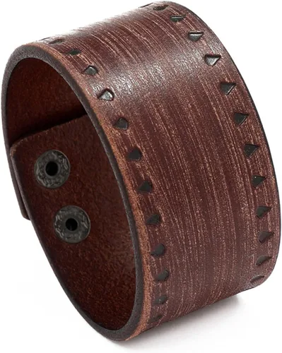 Miniatura 8 de Pulsera de cuero con patrón de impresión punk rock, brazalete ancho de puño
