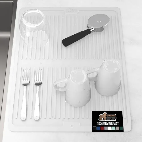 Miniatura 47 de GORILLA GRIP Tapete de microfibra ultra absorbente de agua, malla gruesa de secado rápido, almohadilla antideslizante para platos de fregadero