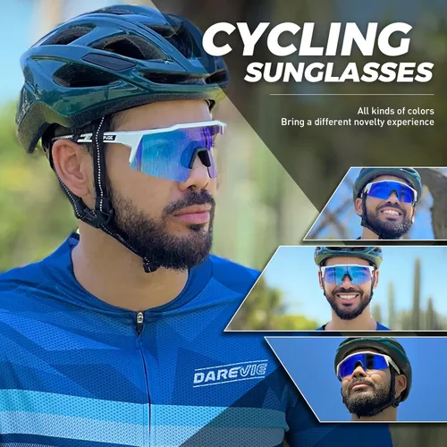 Miniatura 2 de KAPVOE Gafas de ciclismo fotocromáticas MTB Gafas de sol transparentes para bicicleta de montaña, gafas de transición, deportes de béisbol y correr