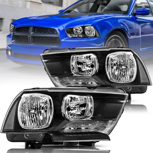 Miniatura 18 de Conjunto de faros halógenos compatible con Dodge Charger 2015-2023 con doble barra LED DRL, par izquierdo del conductor izquierdo