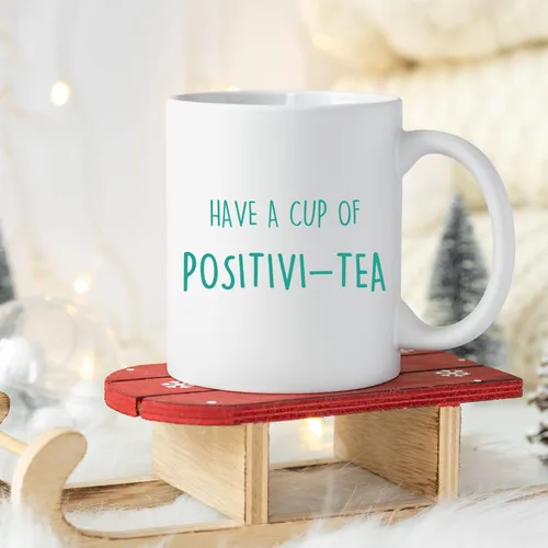 Miniatura 4 de LNOKRIM Taza Positivi-Tea, Taza de Café de Autoafirmación de Positividad, Regalo para Maestro Terapeuta Consejero, Taza de Café de Diálogo Interno