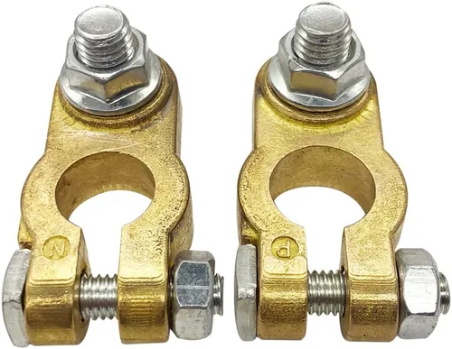 Miniatura 9 de Conectores de terminal de batería de poste superior de latón, abrazaderas de terminal de batería de 12-24 V para automóvil y barco (1 juego)
