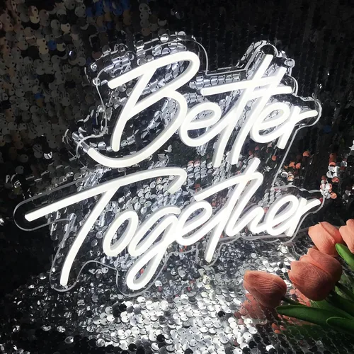 Miniatura 7 de Letrero de neón Better Together, con regulable, blanco cálido, decoración de pared de neón, utilizado para decoración de fiestas de cumpleaños