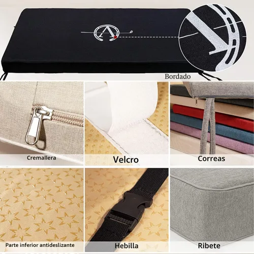 Miniatura 3 de Almohadillas de Cojín de Banco de Tamaño Personalizado para Muebles de Interior y Exterior, Asiento de Ventana, Sofá, Sillón, Columpio, Espuma