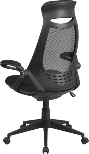 Miniatura 4 de Flash Furniture Ivan - Silla de oficina giratoria ejecutiva de malla negra con brazos abatibles